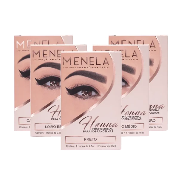 Kit 05 Henna Para Cejas Menela 2,5g