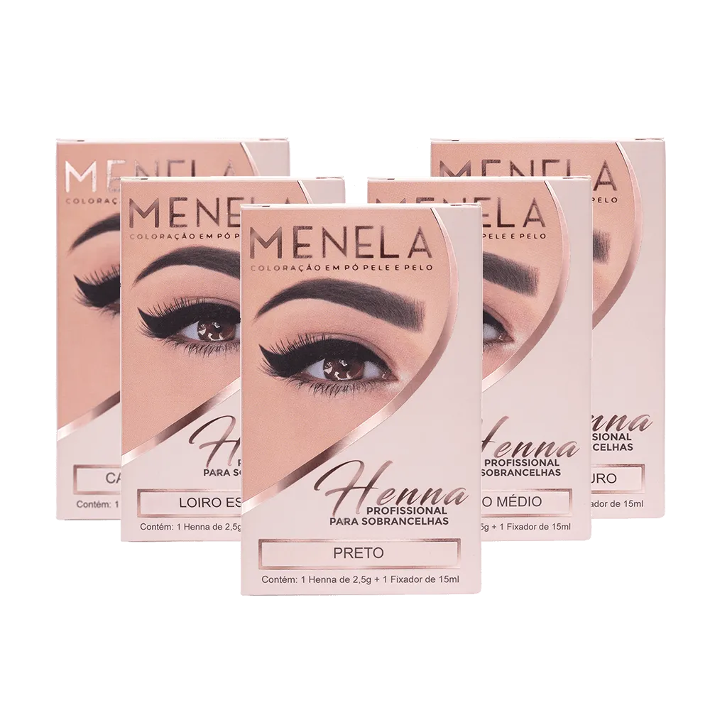 Kit 05 Henna Para Cejas Menela 2,5g