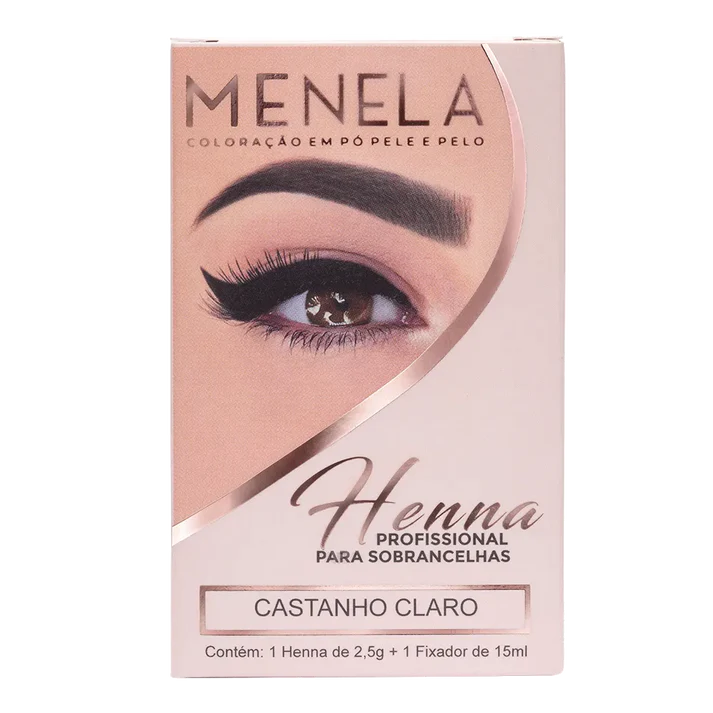 Kit Henna Menela Castaño Claro 2,5g + Fijador 15ml - Imagen 3
