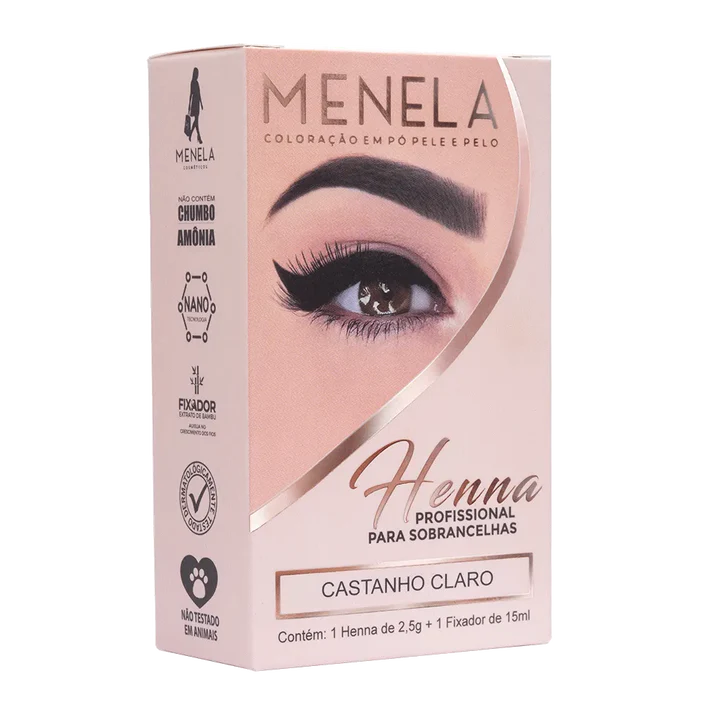 Kit Henna Menela Castaño Claro 2,5g + Fijador 15ml - Imagen 4