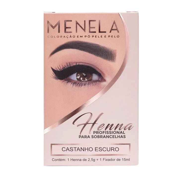 Kit Henna Menela Castaño Oscuro 2,5g + Fijador 15ml - Imagen 3