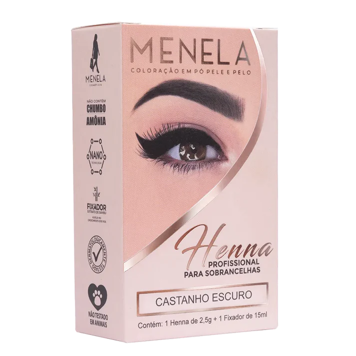 Kit Henna Menela Castaño Oscuro 2,5g + Fijador 15ml - Imagen 4
