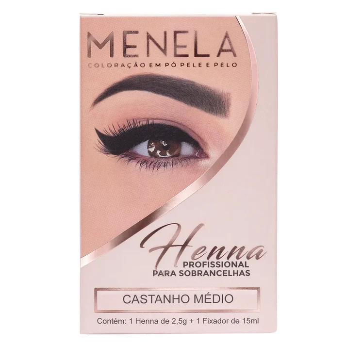 Kit Henna Menela 2,5g Castaño Medio + Fijador 15ml - Imagen 3