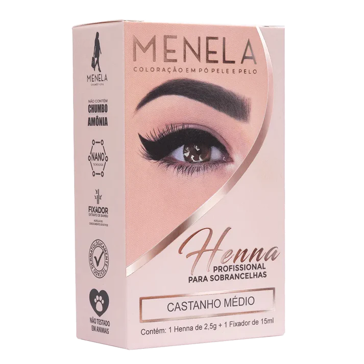 Kit Henna Menela 2,5g Castaño Medio + Fijador 15ml - Imagen 4