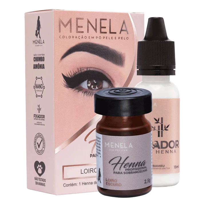 Kit Henna Menela Loiro Oscuro 2,5g + Fijador 15ml