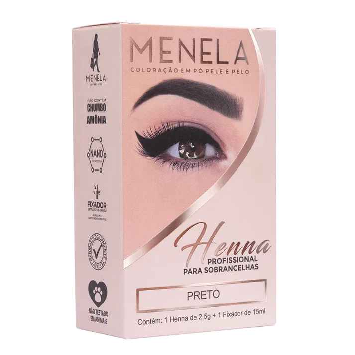 Black Kit Henna Menela 2,5g (Preto) + Fijador 15ml - Imagen 4